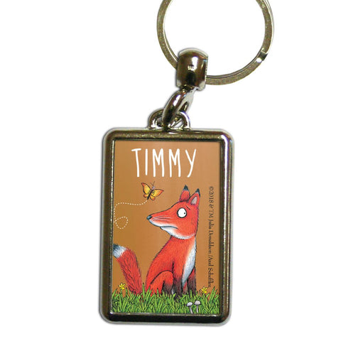 Fox Personalised Metal Keyring