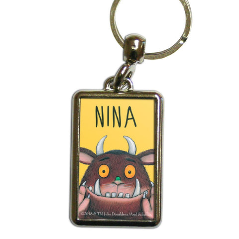 Yellow Gruffalo Personalised Metal Keyring