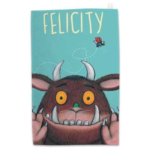 Personalised Blue Gruffalo Personalised Tea Towel