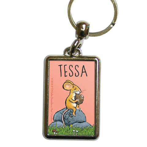 Pink Mouse Personalised Metal Keyring