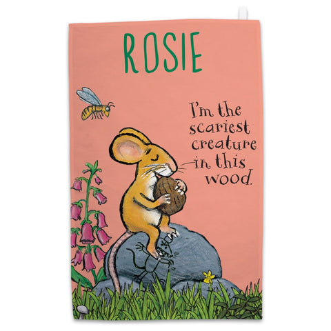 Personalised Pink Mouse Personalised Tea Towel