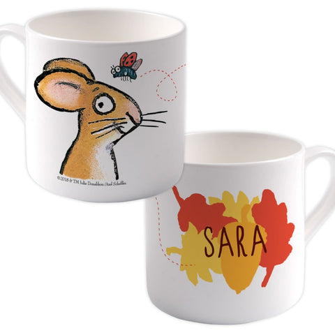 Red/ Orange Mouse Personalised Large Bone China Mug