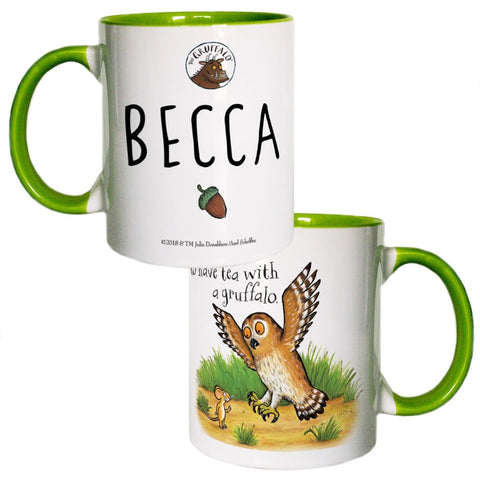 Green Owl Personalised Coloured Insert Mug