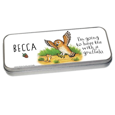 Mouse and Owl Personalised Pencil Tin
