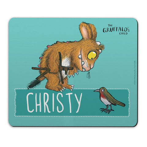 Blue Gruffalo's Child Personalised Mousemat
