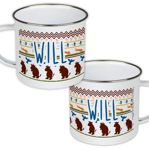 Patterned Gruffalo Personalised Enamel Mug
