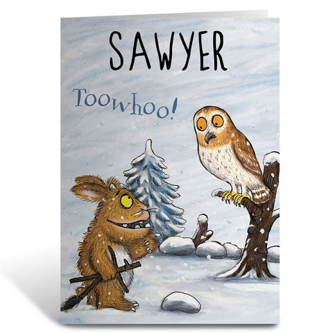 Gruffalo's Child and Owl Personalised Greeting Card