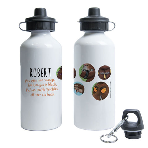 "His eyes are orange, his tongue is blackÉ" Gruffalo Personalised Water Bottle