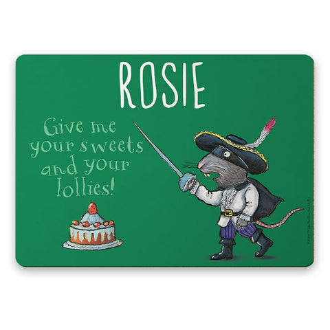 Green Highway Rat Personalised Placemat