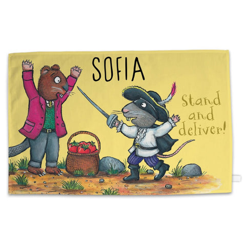 Personalised "Stand and Deliver!" Highway Rat Tea Towel