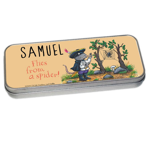 "Flies from a spider!" Highway Rat Personalised Pencil Tin