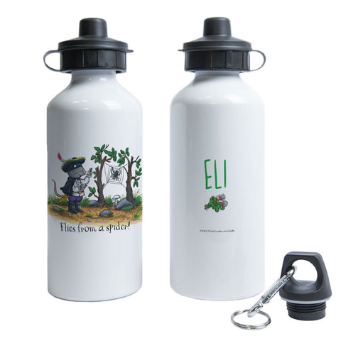 "Flies from a spider!" Highway Rat Personalised Water Bottle