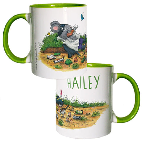 Green Highway Rat Personalised Coloured Insert Mug