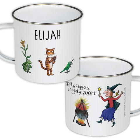 Room on the Broom Personalised 'Iggity Ziggity' Enamel Mug