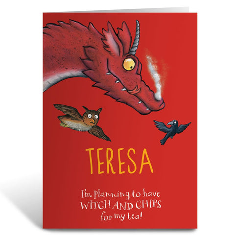 Dragon Room on the Broom Personalised Greeting Card