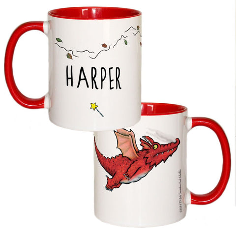 Red Dragon Room on the Broom Personalised Coloured Insert Mug