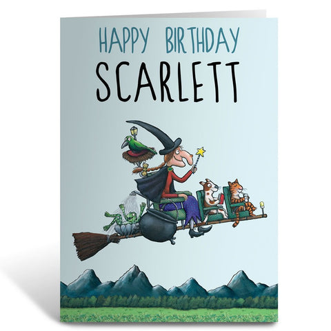 Room on the Broom Personalised Greeting Card