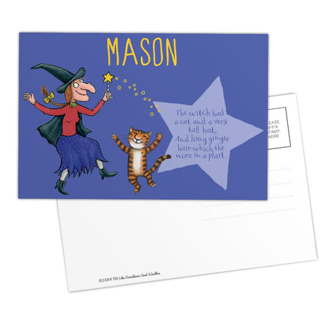Witch and Cat Room on the Broom Personalised Postcard