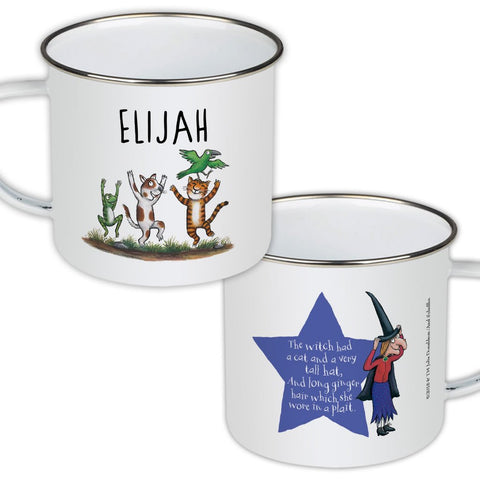 Room on the Broom Friends Personalised Enamel Mug