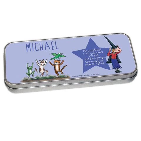 Purple Room on the Broom Personalised Pencil Tin