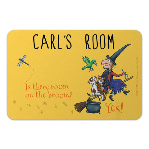 Personalised Yellow Room on the Broom Personalised Door Plaque