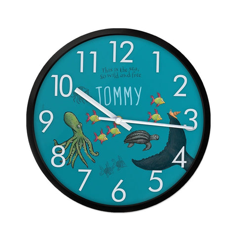 This is the sea so wild and free Personalised Clock