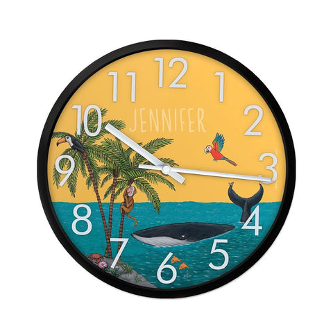 Palm Trees Personalised Clock