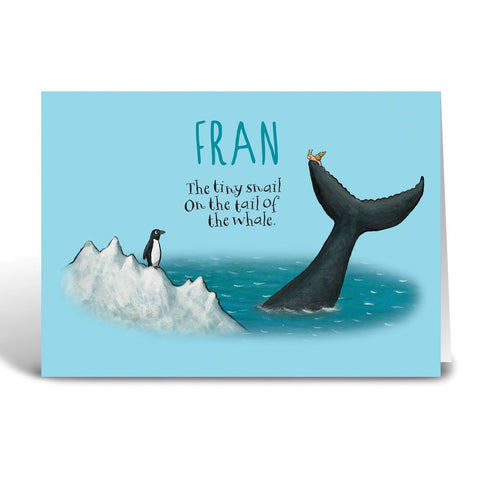 The tiny snail Personalised Greeting Card