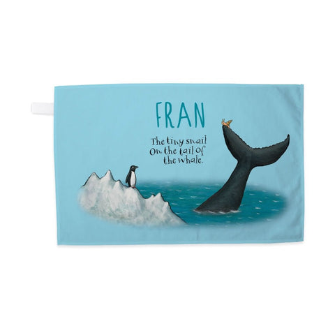 The tiny snail Personalised Tea Towel