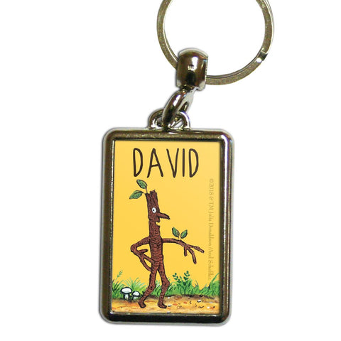 Yellow Stick Man Personalised Metal Keyring