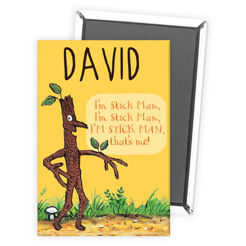 Yellow Stick Man Personalised Magnet
