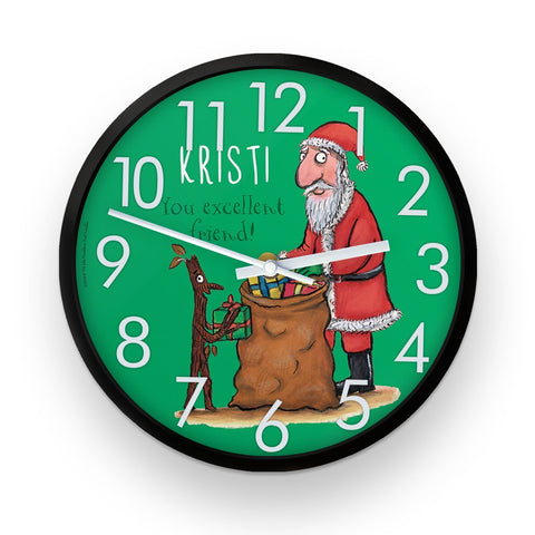 Festive Stick Man  Personalised Clock