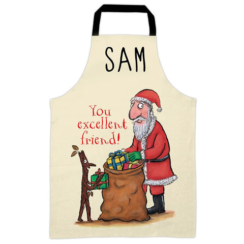 Festive Stick Man Personalised Apron