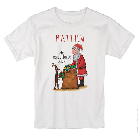 Festive Stick Man Personalised T-shirt