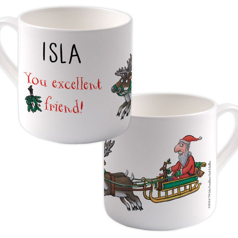 festive  Personalised Large Bone China Mug
