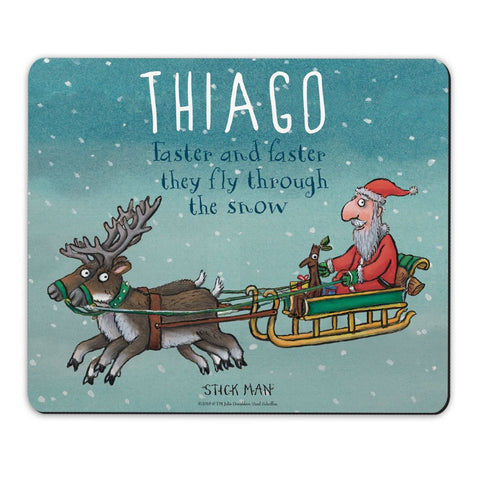 Festive Stick Man Personalised Mousemat