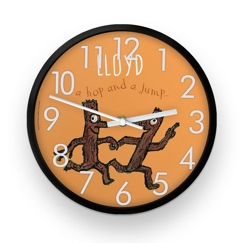 Orange Stick Man  Personalised Clock