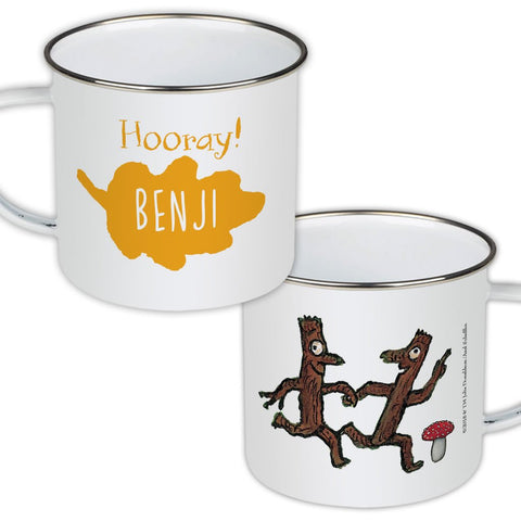 "Hooray!" Stick Man Personalised Enamel Mug