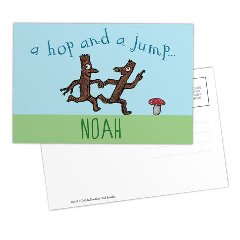 Blue Stick Man Personalised Postcard