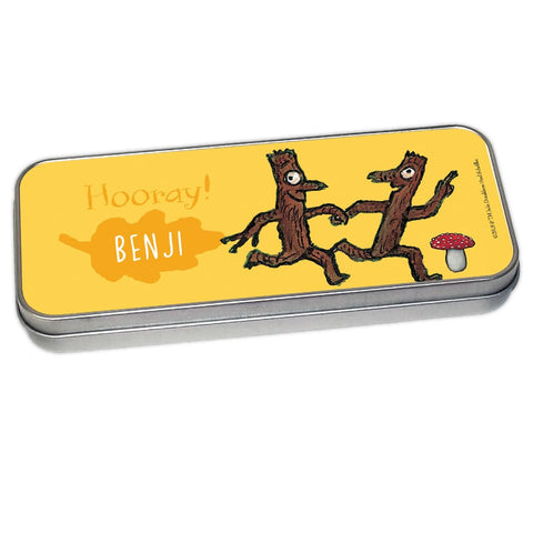 Yellow Stick Man Personalised Pencil Tin