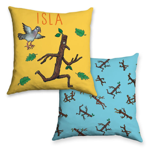 Stick Man Running Personalised Cushion