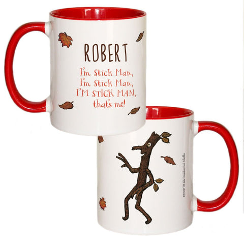 Red Stick Man  Personalised Coloured Insert Mug