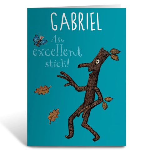 "Excellent Stick!" Greeting Card Personalised Greeting Card