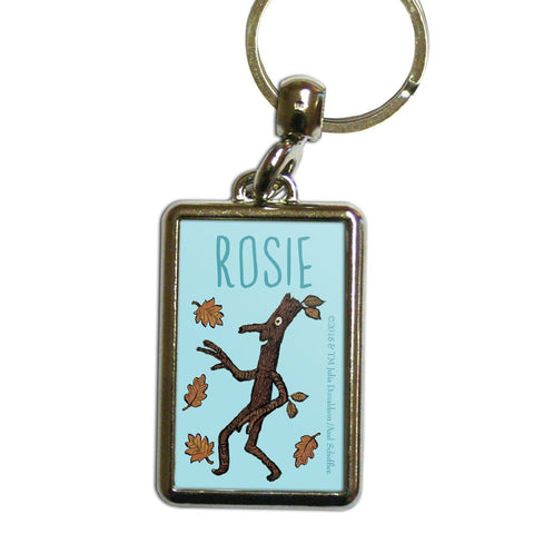 Blue Stick Man Personalised Metal Keyring