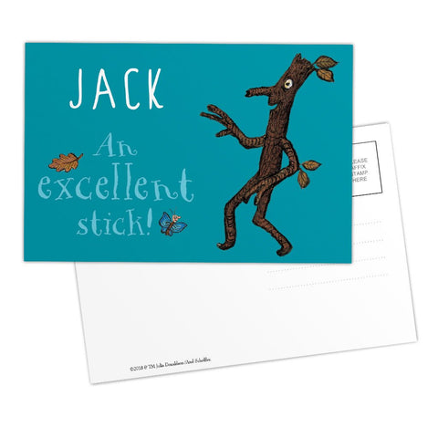 "Excellent stick!" Stick Man Personalised Postcard