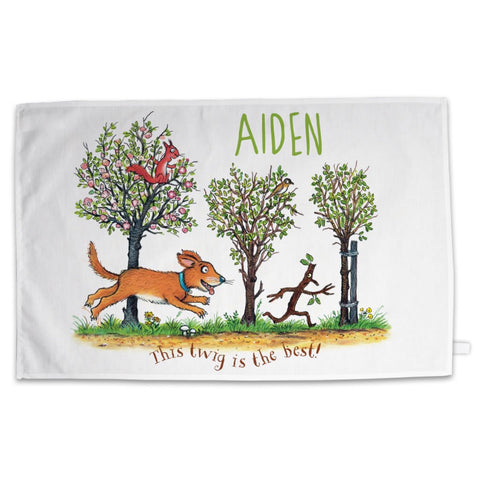 Personalised Stick Man Chase Personalised Tea Towel
