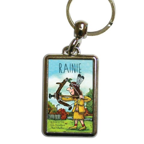 Bow and Arrow Stick Man Personalised Metal Keyring