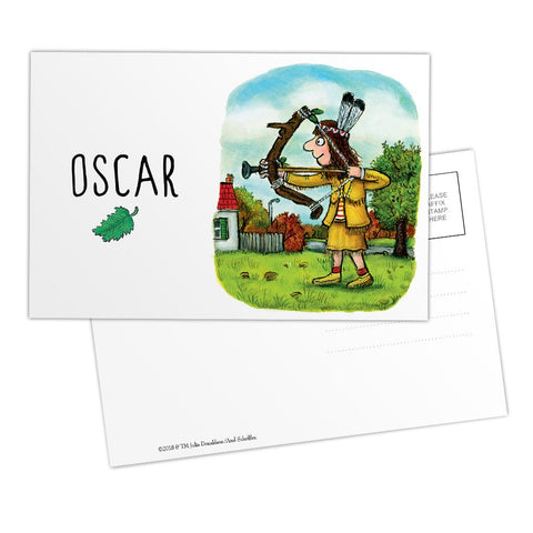 Stick Man Bow and Arrow Personalised Postcard