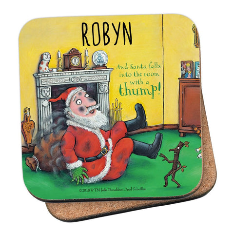 Festive Stick Man Personalised Coaster