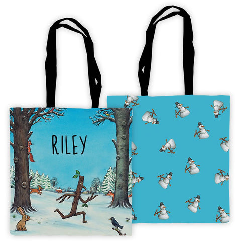 Stick Man Running Personalised Edge to Edge Tote Bag